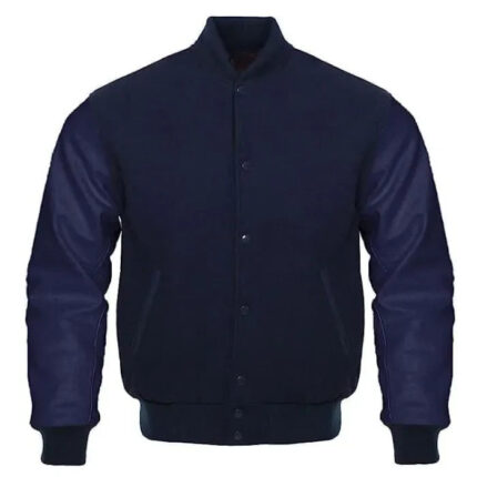 NAVY BLUE VARSITY JACKET WOMENS