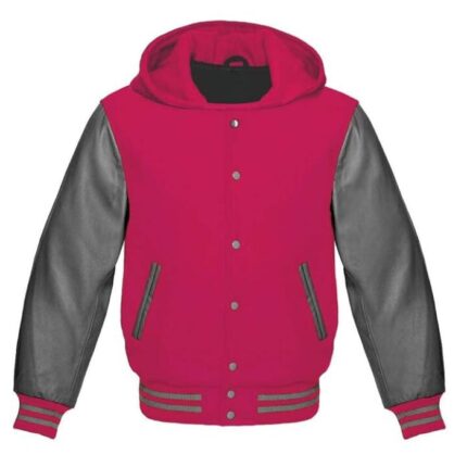 PINK AND BLACK VARSITY HOODIE