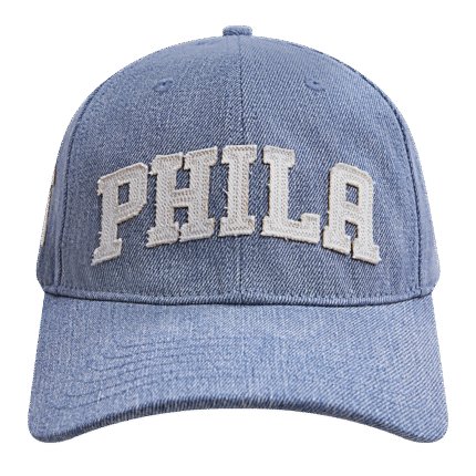 NBA PHILADELPHIA 76ERS VARSITY BLUES UNISEX DAD HAT (DENIM/LINEN)