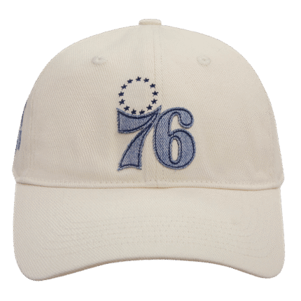 NBA PHILADELPHIA 76ERS VARSITY BLUES WOMEN'S DENIM DAD HAT (LINEN)