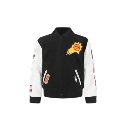 NBA PHOENIX SUNS CLASSIC TODDLER BOYS WOOL VARSITY JACKET (BLACK/WHITE)