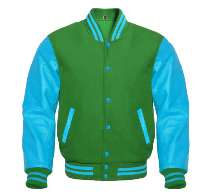 GREEN AND BLUE VARSITY JACKET