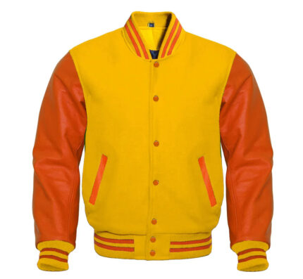 ORANGE AND YELLOW VARSITY JACKET