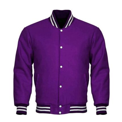 PURPLE ALL WOOL VARSITY JACKET